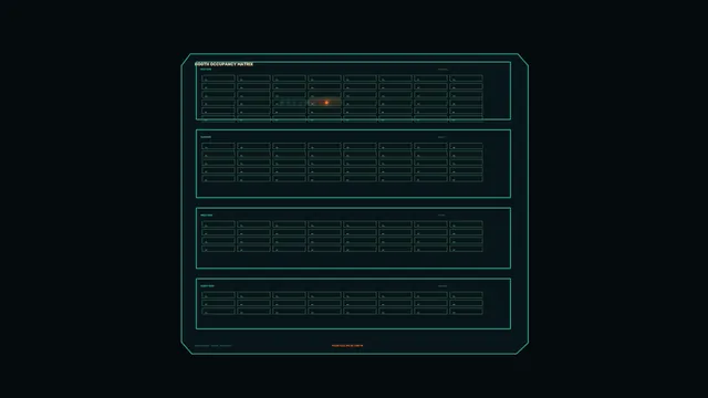 Teal Occupancy Grid with a Single Amber Signal — occupancy grid wallpaper at 3840x2160