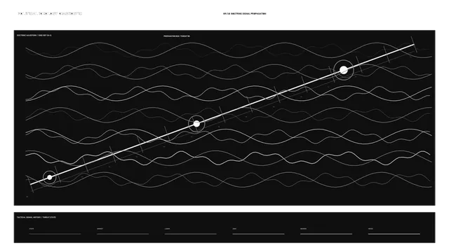 Monochrome Signal Waves and Orbital Markers — waveform wallpaper at 3840x2160