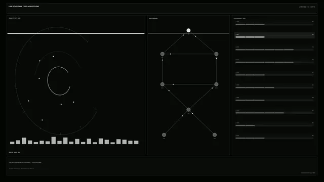 Monochrome sonar diagram with orbital geometry — sonar diagram wallpaper at 3840x2160
