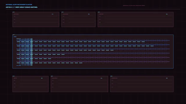 Deep array sonar interface in neon blue and violet — sonar interface wallpaper at 3840x2160