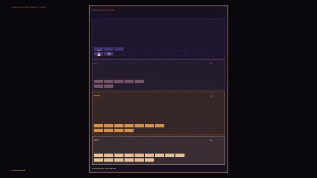 Dark modular dashboard with amber grid accents — dashboard wallpaper at 3840x2160