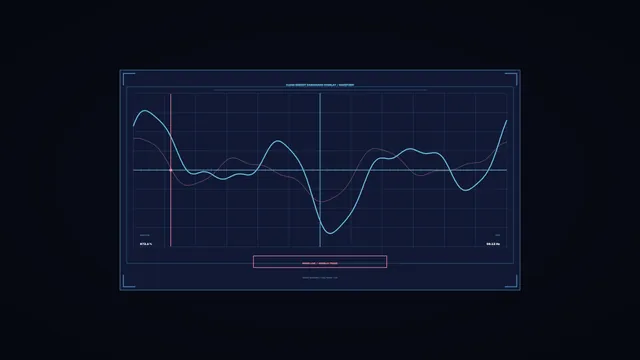 Neon waveform chart on a midnight grid — waveform wallpaper at 3840x2160