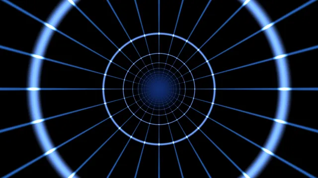 Blue radial rings in a field of black — concentric rings wallpaper at 3840x2160