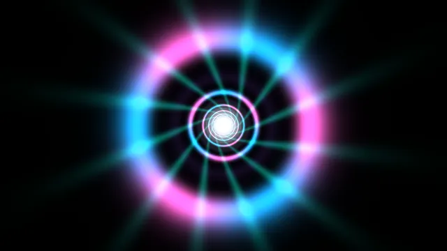 Neon concentric rings in a dark field — concentric rings wallpaper at 3840x2160
