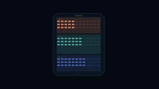 Chromatic grid panels on a midnight field — geometric panel wallpaper at 3840x2160