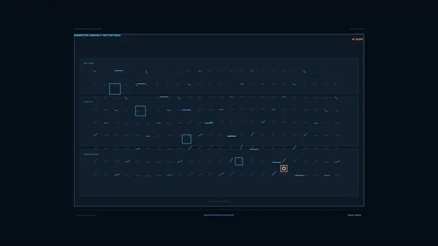Blue Vector Field with Geometric Alert Marks — vector field wallpaper at 3840x2160