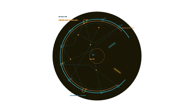 Cyan and amber power bus topology diagram — power bus wallpaper at 3840x2160