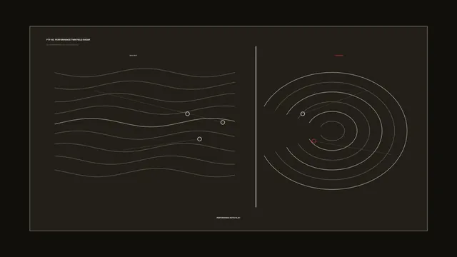 Twin field radar lines in charcoal and ivory — radar wallpaper at 3840x2160