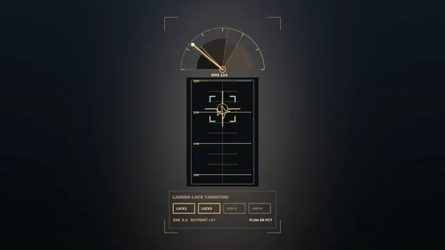 Ladder-lock targeting display in amber light — targeting interface wallpaper at 3840x2160