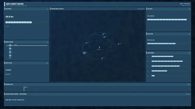 Orbital chart in blue with drifting paths — orbital chart wallpaper at 3840x2160
