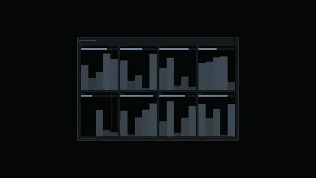 Dark score grid with measured bar forms — bar chart wallpaper at 3840x2160