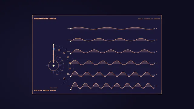 Copper Waveforms on a Deep Indigo Field — waveforms wallpaper at 3840x2160