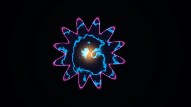 Neon blue and magenta electric rosette — neon rosette wallpaper at 3840x2160