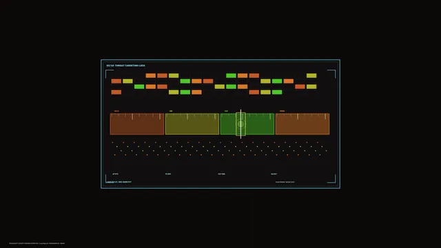 Threat targeting interface in neon grid form — interface wallpaper at 3840x2160