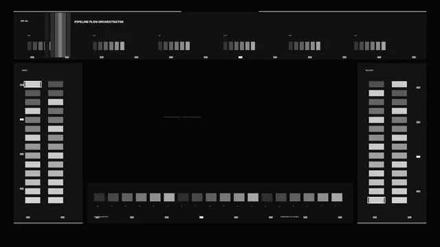 Monochrome Pipeline Flow Orchestrator Interface — pipeline wallpaper at 3840x2160