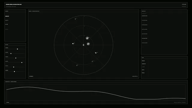 Dark orbital navigation interface with radar grid — radar interface wallpaper at 3840x2160