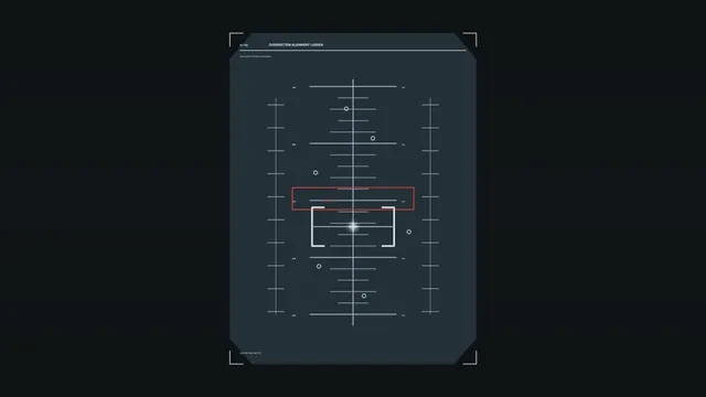 Geometric alignment diagram in charcoal and blue — technical diagram wallpaper at 3840x2160