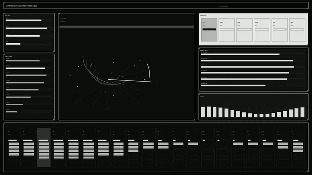 Monochrome Radar Interface with Orbital Geometry — radar interface wallpaper at 3840x2160