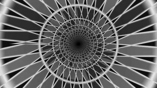 Monochrome radial lattice with a dark center — geometric lattice wallpaper at 3840x2160