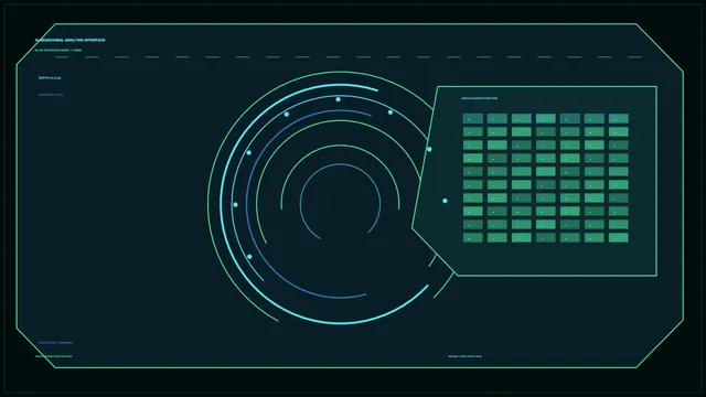 Neon sonar interface with circular signal map — sonar interface wallpaper at 3840x2160
