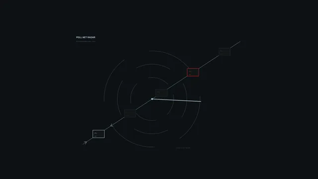 Poll net radar with orbital signal geometry — radar diagram wallpaper at 3840x2160