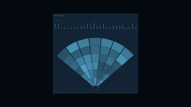 Blue radial data diagram with copper accents — radial diagram wallpaper at 3840x2160