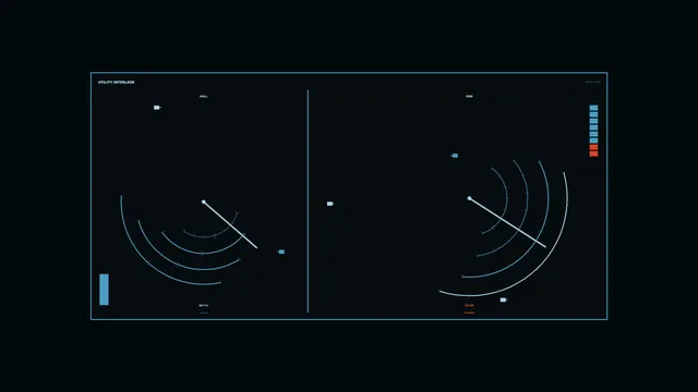 Dual Radar Arcs in a Midnight Interface — radar interface wallpaper at 3840x2160