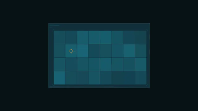 Teal target grid in deep blue negative space — teal grid wallpaper at 3840x2160