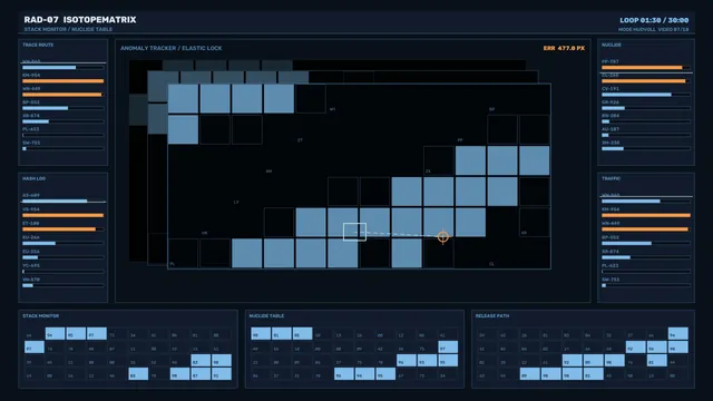 Dark blue anomaly tracker with modular data grid — anomaly tracker wallpaper at 3840x2160