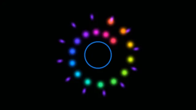 Neon color wheel with a blue ring — neon wallpaper at 3840x2160