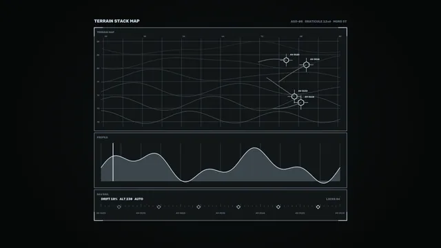 Dark terrain map with elevation profile — terrain map wallpaper at 3840x2160