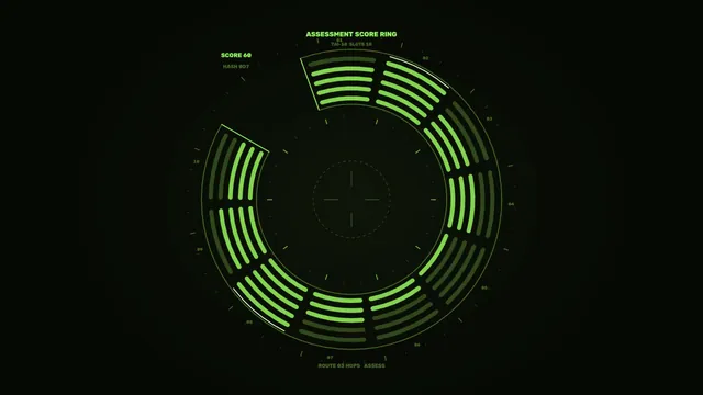 Neon Green Circular Assessment Interface — circular interface wallpaper at 3840x2160