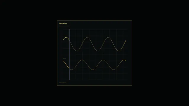 Gold Waveforms on a Dark Grid — waveform wallpaper at 3840x2160