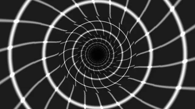 White radial lattice spiraling into a dark center — radial lattice wallpaper at 3840x2160