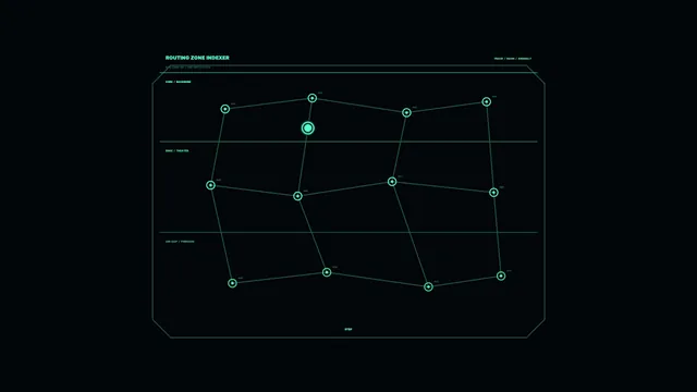 Neon routing grid on a field of black — routing diagram wallpaper at 3840x2160