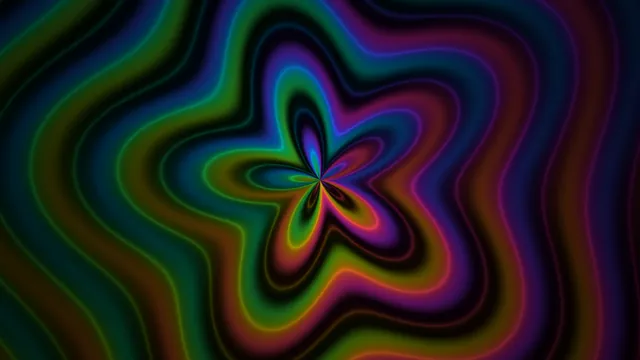 Prismatic contour flower on a dark field — abstract wallpaper at 3840x2160