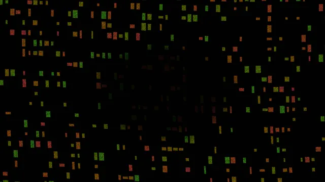Scattered Color Blocks Across a Black Field — abstract wallpaper at 3840x2160