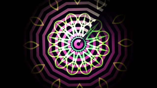 Neon mandala with concentric geometric rings — mandala wallpaper at 3840x2160