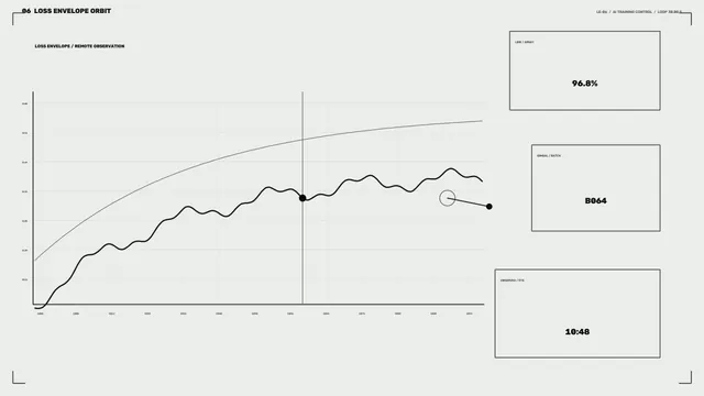 Monochrome orbital chart with rising signal lines — technical chart wallpaper at 3840x2160