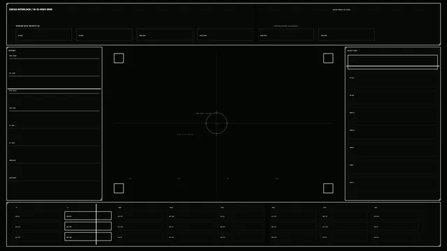 Minimal sci-fi control grid in black and white — sci fi interface wallpaper at 3840x2160