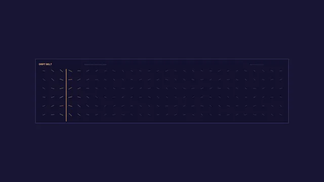 Drift belt of amber marks in deep violet — drift belt wallpaper at 3840x2160