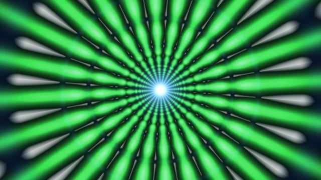 Emerald radial light through deep space — green wallpaper at 3840x2160