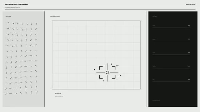 Vector field and target resolution grid — technical interface wallpaper at 3840x2160