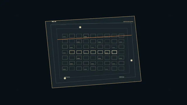 Geometric event ledger in a dark field — geometric grid wallpaper at 3840x2160