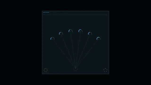 Blue radial interface on a dark field — interface diagram wallpaper at 3840x2160