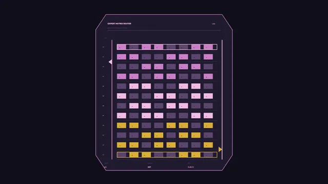 Neon matrix dashboard in violet and gold — matrix dashboard wallpaper at 3840x2160