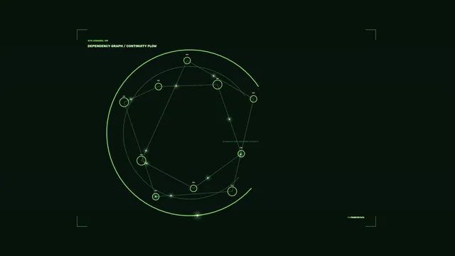 Green dependency graph on a dark field — dependency graph wallpaper at 3840x2160