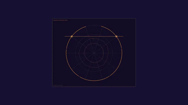 Amber sonar rings on a field of deep violet — sonar diagram wallpaper at 3840x2160