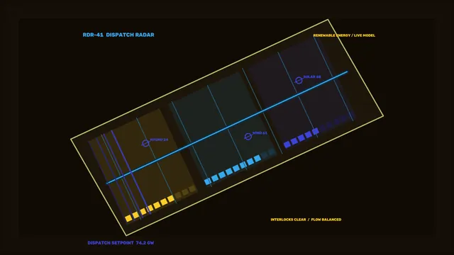 Renewable energy dispatch diagram in neon light — renewable energy wallpaper at 3840x2160