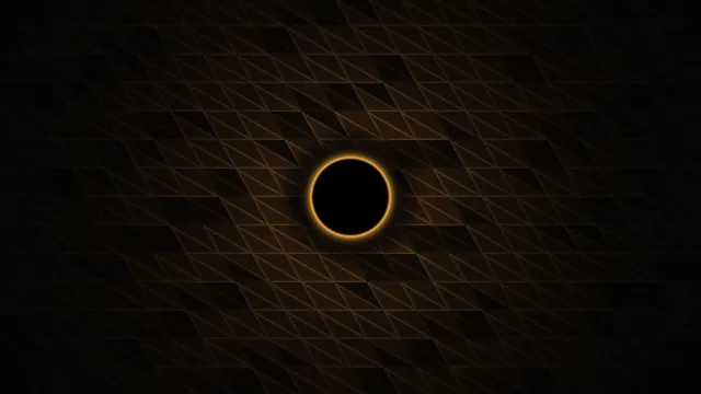 Amber Ring Across a Dark Geometric Field — amber ring wallpaper at 3840x2160